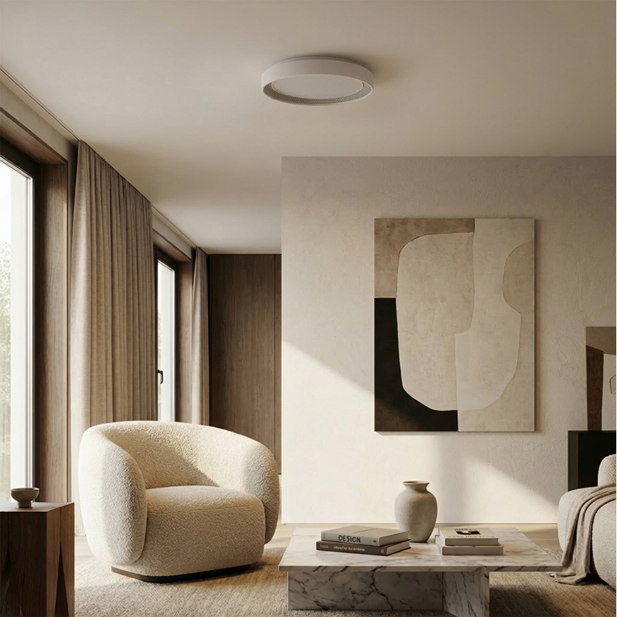 Brilagi - Luminaria de techo LED regulable WALDO LED/48W/230V 3000-6500K diámetro 40 cm blanco/plata + mando a distancia
