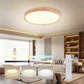 Brilagi - Luminaria de techo LED regulable WOODROUND LED/40W/230V 3000-6000K Ø 60 cm madera CRI 90 + mando a distancia