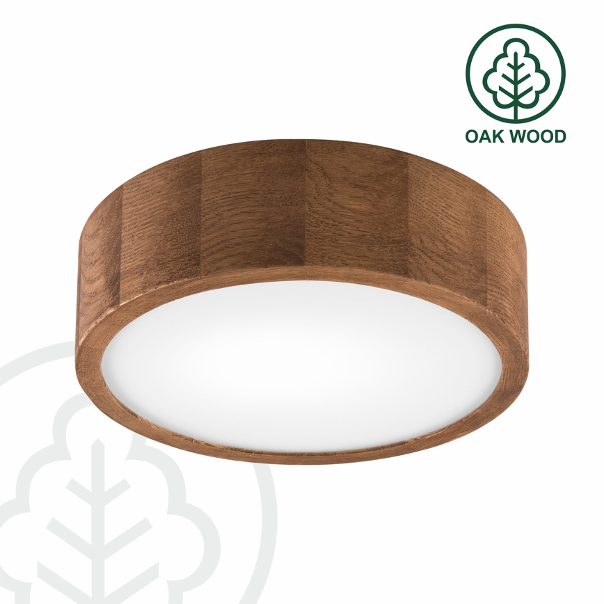 Brilagi - Luminaria de techo LED RGBW regulable CARVALHO 1xE27/9W/230V 2700-6500K Wi-Fi roble, diámetro 27,5 cm