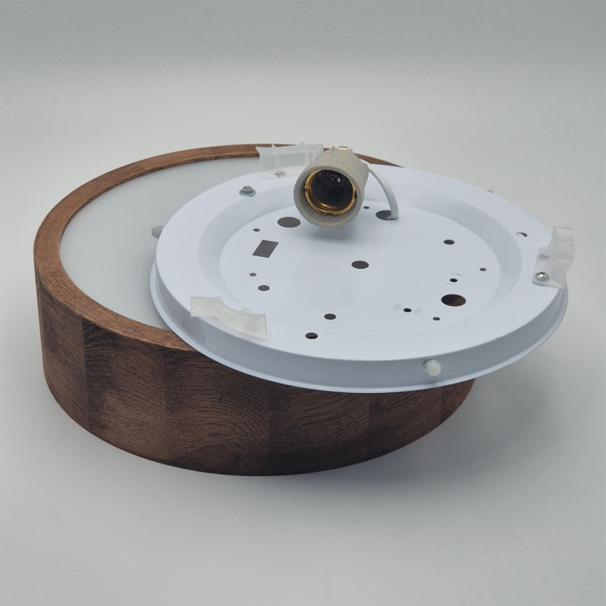 Brilagi - Luminaria de techo LED RGBW regulable CARVALHO 1xE27/9W/230V 2700-6500K Wi-Fi roble, diámetro 27,5 cm