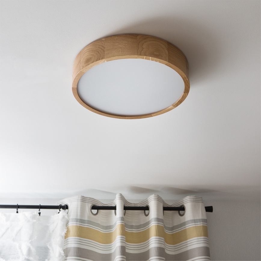 Brilagi - Luminaria de techo LED RGBW regulable CARVALHO 2xE27/9W/230V 2700-6500K Wi-Fi roble Ø 37,5 cm