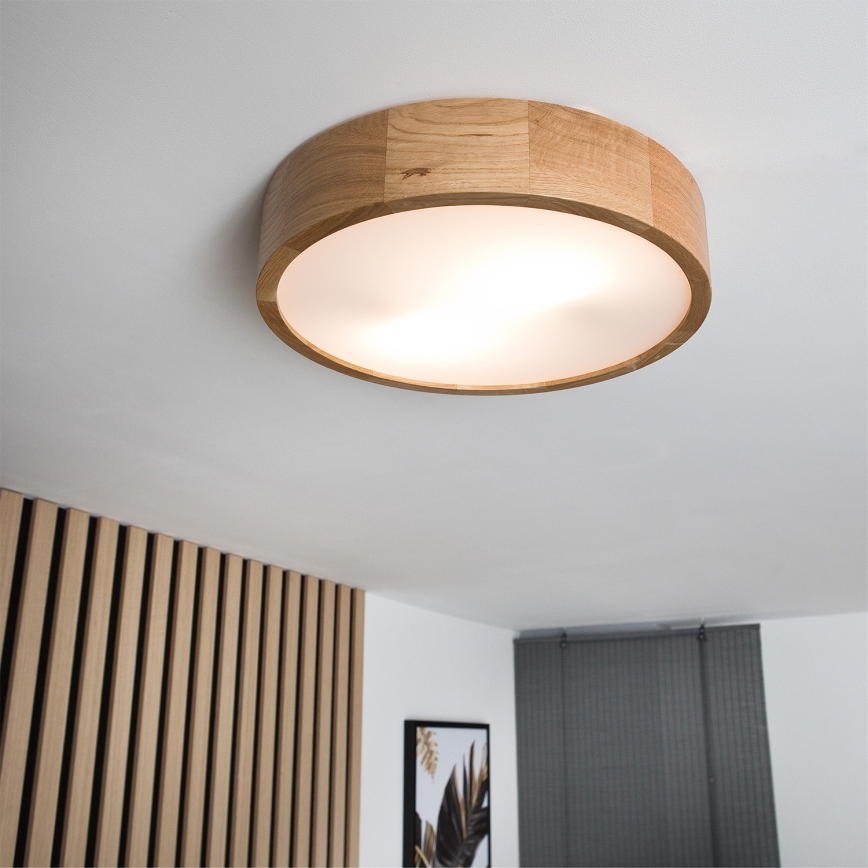 Brilagi - Luminaria de techo LED RGBW regulable CARVALHO 2xE27/9W/230V 2700-6500K Wi-Fi roble Ø 37,5 cm