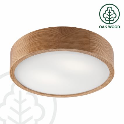 Brilagi - Luminaria de techo LED RGBW regulable CARVALHO 2xE27/9W/230V 2700-6500K Wi-Fi roble Ø 37,5 cm