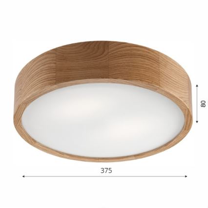 Brilagi - Luminaria de techo LED RGBW regulable CARVALHO 2xE27/9W/230V 2700-6500K Wi-Fi roble Ø 37,5 cm