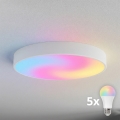 Brilagi - Luminaria de techo LED RGBW regulable CLARE 5xE27/9W/230V 2700-6500K diámetro 60 cm Wi-Fi blanca