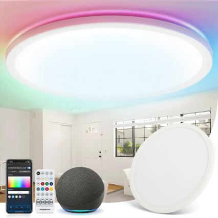 Brilagi - Luminaria de techo LED RGBW regulable VIBE LED/36W/230V 3000-6500K Ø 40 cm blanca + control remoto
