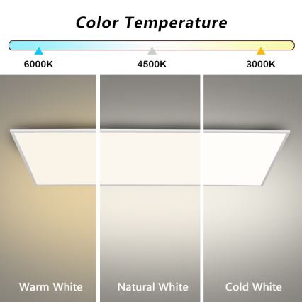 Brilagi - Luminaria de techo LED SLIMFRAME LED/80W/230V 120x60 cm 3000/4000/6000K blanca