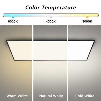 Brilagi - Luminaria de techo LED SLIMFRAME LED/80W/230V 120x60 cm 3000/4000/6000K negra