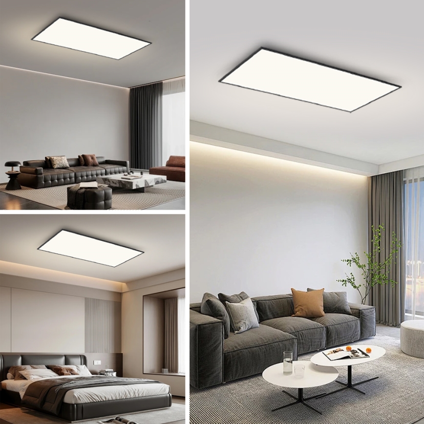 Brilagi - Luminaria de techo LED SLIMFRAME LED/80W/230V 120x60 cm 3000/4000/6000K negra