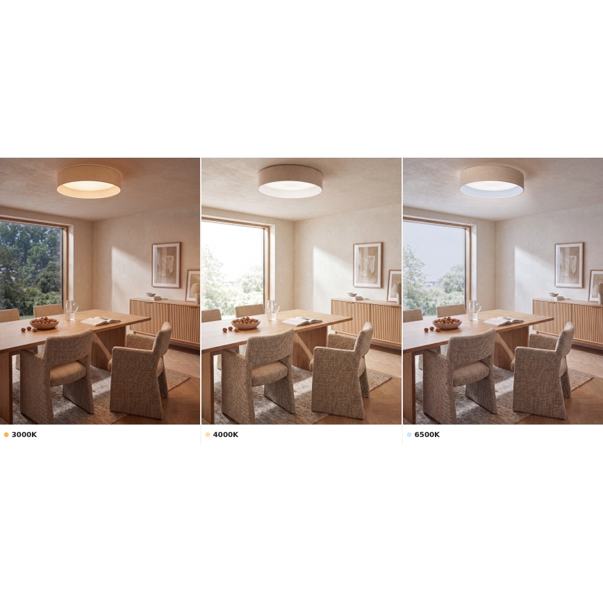 Brilagi - Lámpara de techo LED VELVET VARI LED/24W/230V 3000/4000/6500K, diámetro 45 cm, crema