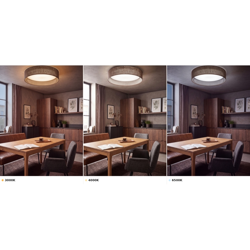 Brilagi - Plafón LED VELVET VARI LED/24W/230V 3000/4000/6500K Ø 45 cm marrón