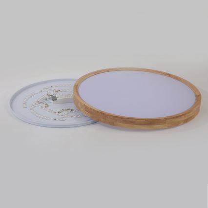 Brilagi - Luminaria de techo LED WOODROUND LED/40W/230V 3000/4000/6000K Ø 60 cm de madera IRC 90