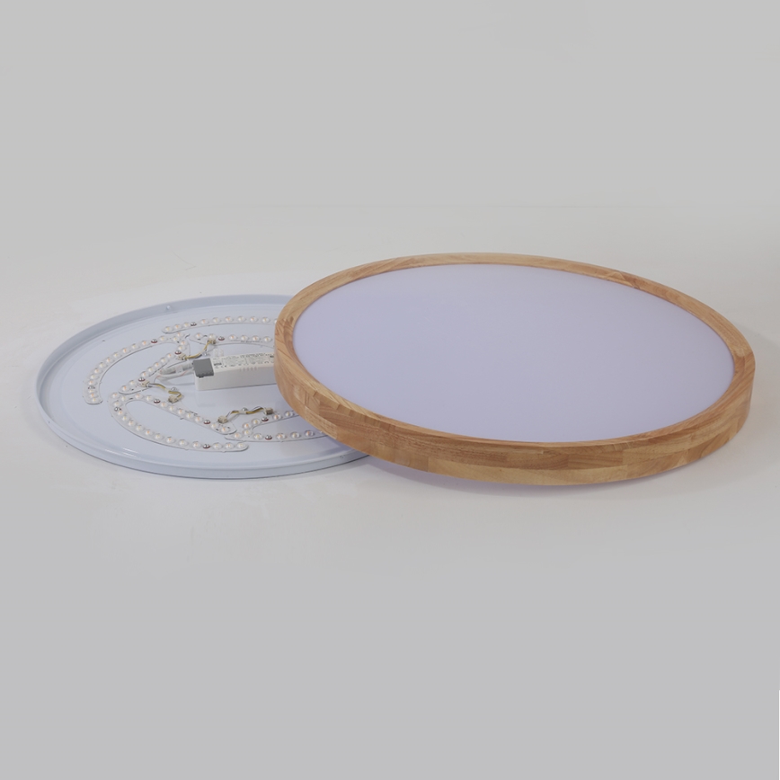 Brilagi - Luminaria de techo LED WOODROUND LED/40W/230V 3000/4000/6000K Ø 60 cm de madera IRC 90
