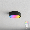 Brilagi - Luminaria de techo para baño LED RGBW regulable CLARE 1xE27/9W/230V 2700-6500K Ø 20 cm IP54 Wi-Fi negra