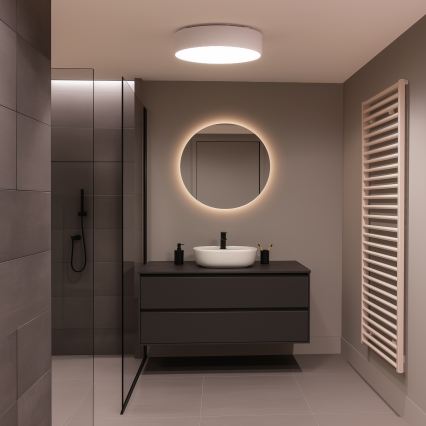 Brilagi - Luminaria de techo para baño POOL 4xE27/15W/230V, diámetro 50 cm, IP54, blanca