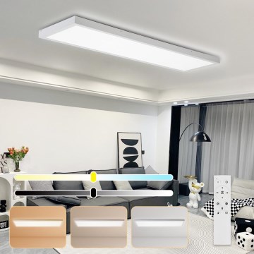 Brilagi - Luminaria de techo para baño regulable FRAME SMART LED/50W/230V 120x30 cm 3000-6000K IP44 blanca + control remoto