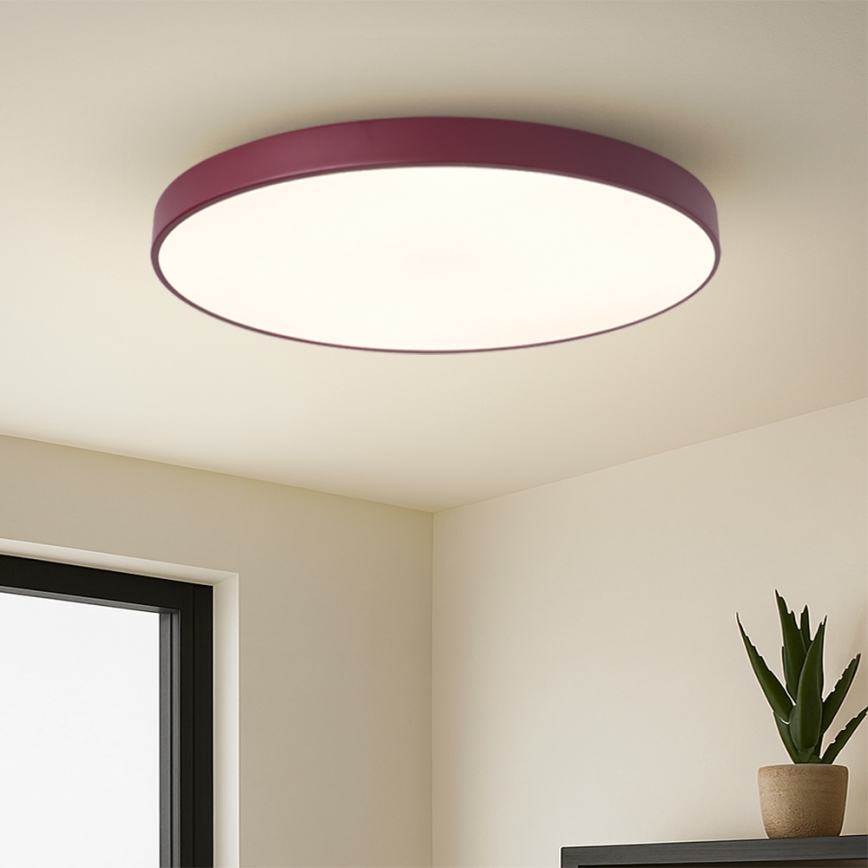 Brilagi - Lámpara de techo LED POOL, 100 W, 230 V, 3000/4000/6000 K, Ø 80 cm, burdeos