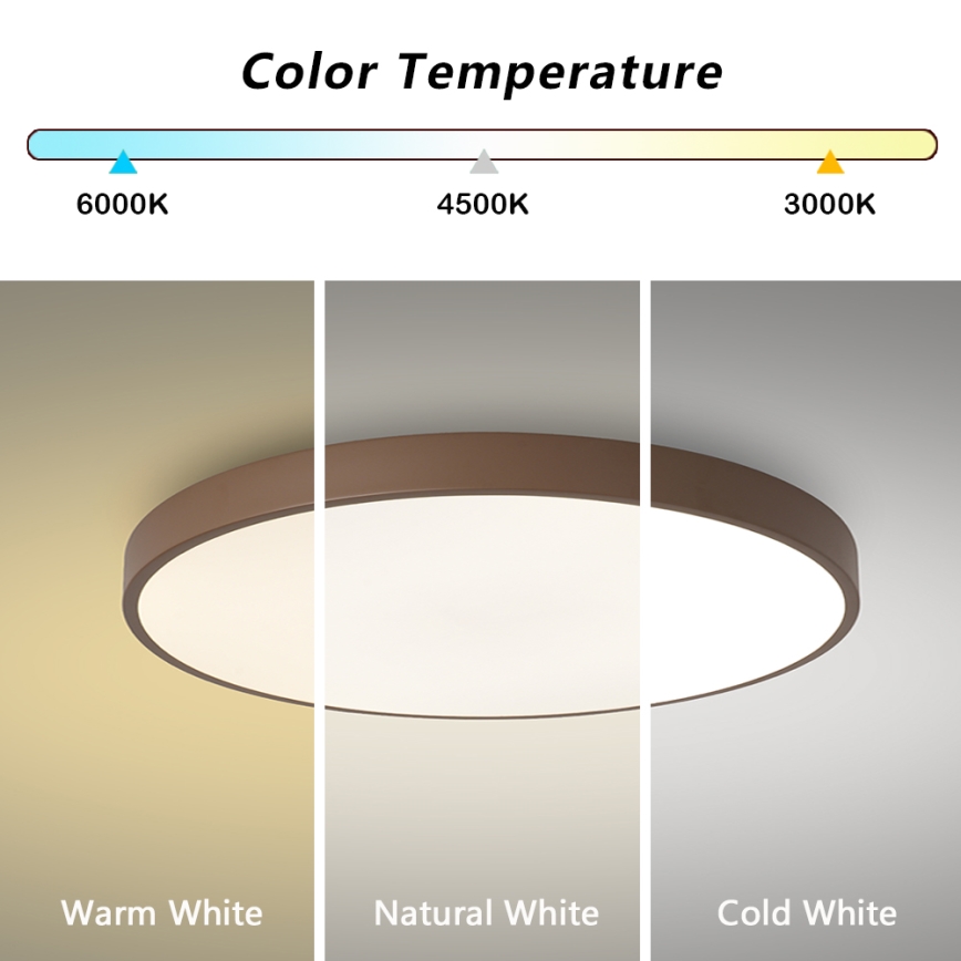 BRILAGI - Plafón de techo POOL LED/60 W/230 V/3000/4000/6000 K, diámetro 60 cm, marrón