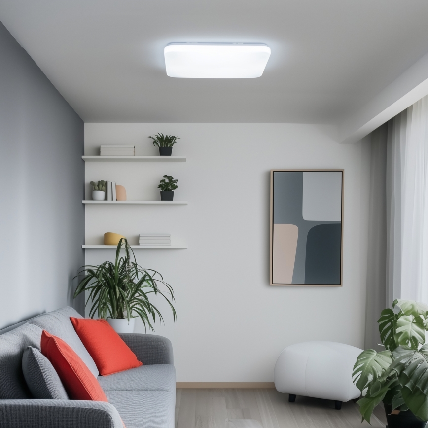 Brilagi - Luminaria de techo LED regulable inteligente, 36W, 230V, 53 x 53 cm, 3000–6000K, Wi-Fi Tuya Beacon + control remoto