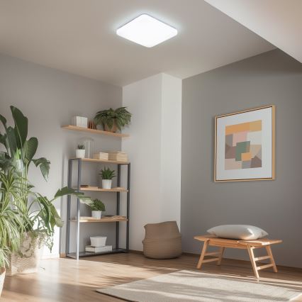 Brilagi - Luminaria de techo LED regulable inteligente, 36W, 230V, 53 x 53 cm, 3000–6000K, Wi-Fi Tuya Beacon + control remoto