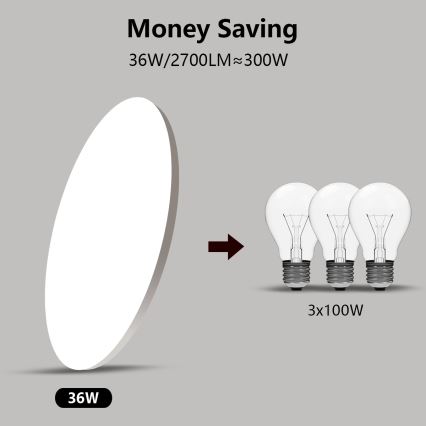 Brilagi - Lámpara de techo LED regulable SMART LED/36W/230V Ø 48 cm 2700-6500K Wi-Fi Tuya + mando a distancia