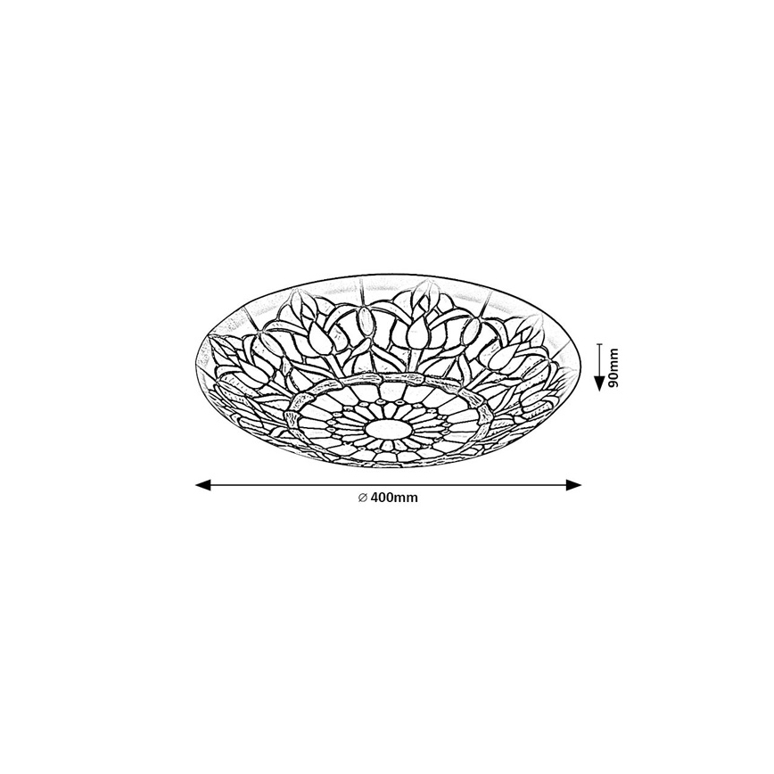 Brilagi - Luminaria de techo Tiffany con vitral LORAS 2xE27/60W/230V