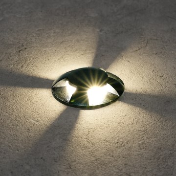 Brilagi - Luminaria empotrable exterior LED para tránsito vehicular GROUNDRAY LED/1W/230V negra IP67