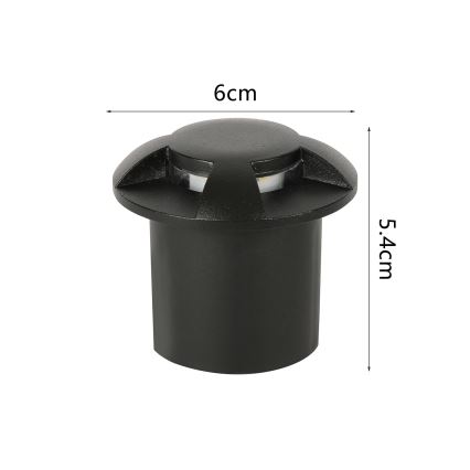 Brilagi - Luminaria empotrable exterior LED para tránsito vehicular GROUNDRAY LED/1W/230V negra IP67