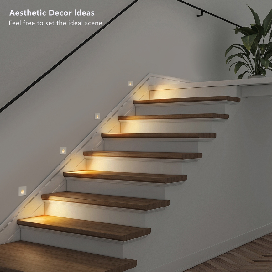Brilagi - Luminaria empotrable LED para exterior STAIRDOT LED/2W/230V blanca IP65 cuadrada