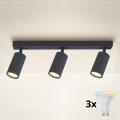 Brilagi - Luminaria empotrable LED RGBW regulable SELE 3xGU10/4,8W/230V 3000K antracita + mando a distancia