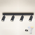 Brilagi - Luminaria empotrable LED RGBW regulable SELE 4xGU10/4,8W/230V 3000K antracita + mando a distancia