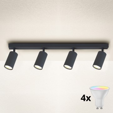 Brilagi - Luminaria empotrable LED RGBW regulable SELE 4xGU10/4,8W/230V 3000K antracita + mando a distancia
