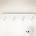 Brilagi - Luminaria empotrable LED RGBW regulable SELE DIAMANT 4xGU10/4,8W/230V 3000K blanca + mando a distancia