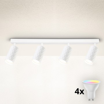 Brilagi - Luminaria empotrable LED RGBW regulable SELE DIAMANT 4xGU10/4,8W/230V 3000K blanca + mando a distancia