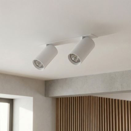 Brilagi - Luminaria empotrable SELE 2xGU10/30W/230V blanca
