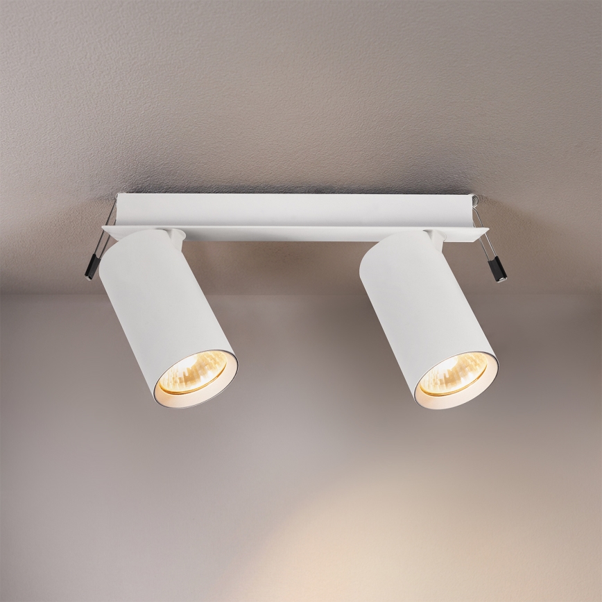 Brilagi - Luminaria empotrable SELE 2xGU10/30W/230V blanca