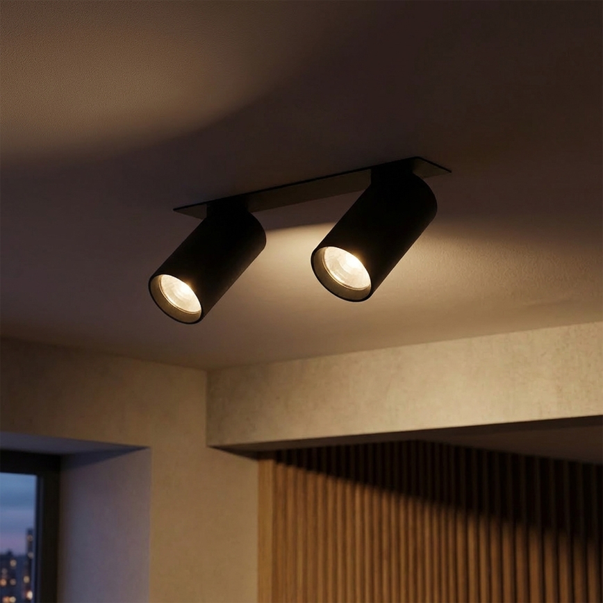 Brilagi - Luminaria empotrada de techo SELE 2xGU10/30W/230V negra