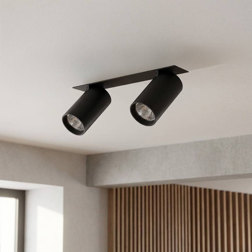 Brilagi - Luminaria empotrada de techo SELE 2xGU10/30W/230V negra