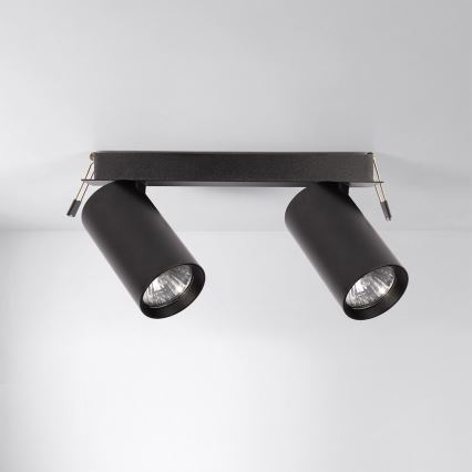 Brilagi - Luminaria empotrada de techo SELE 2xGU10/30W/230V negra