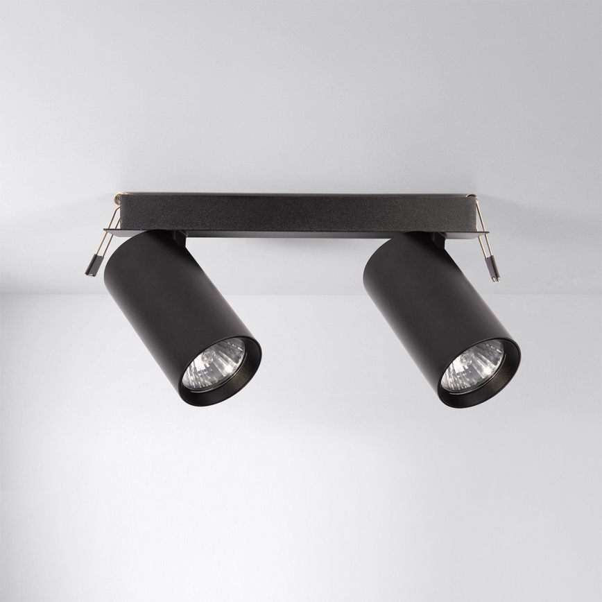 Brilagi - Luminaria empotrada de techo SELE 2xGU10/30W/230V negra