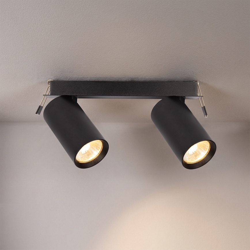 Brilagi - Luminaria empotrada de techo SELE 2xGU10/30W/230V negra