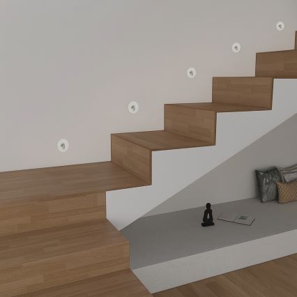 Brilagi - Luminaria empotrada LED para exterior STAIRDOT LED/2W/230V blanco IP65 redonda