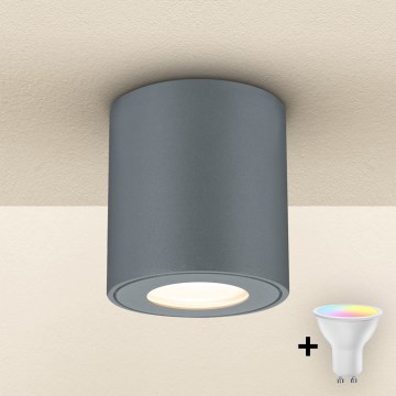 Brilagi - Luminaria exterior regulable LED RGBW MIA 1xGU10/4,8W/230V 3000K 84x80 mm antracita IP54 + mando a distancia