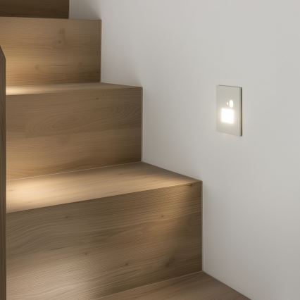 Brilagi - Luminaria LED para escalera con sensor de movimiento y crepuscular JACK LED/1,5W/230V 3000/4000/6500K blanco