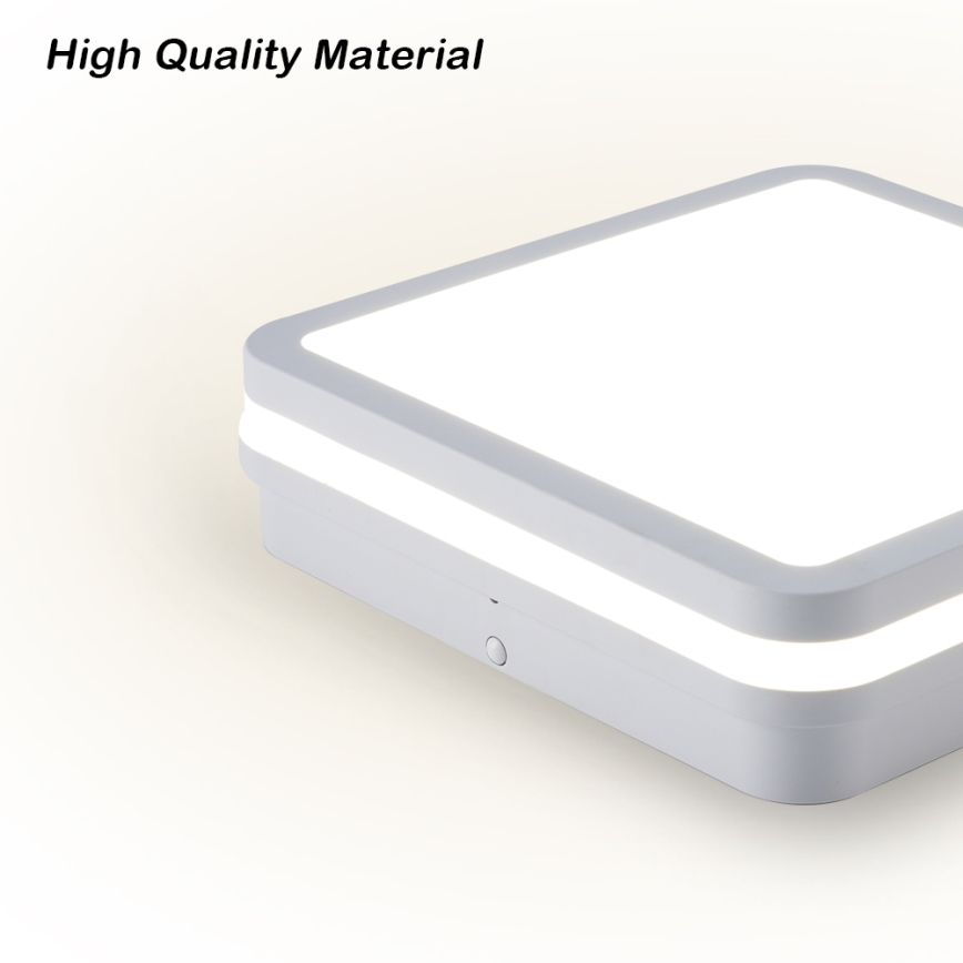 Brilagi - Luminaria LED de exterior con sensor BENE, 24 W, 230 V, 26 x 26 cm, blanca, IP54