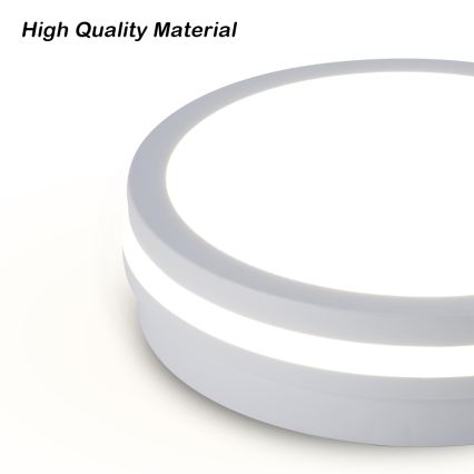 Brilagi - Luminaria LED de techo para exteriores con sensor BENE LED/18W/230V diámetro 21,5 cm blanca IP54
