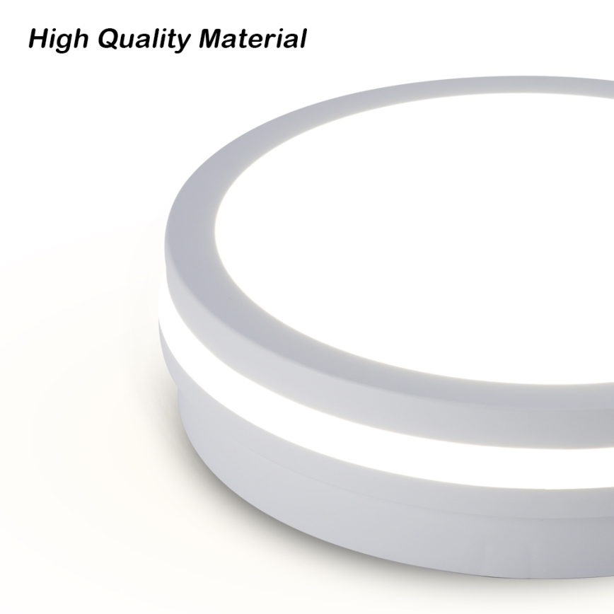 Brilagi - Luminaria LED de techo para exteriores con sensor BENE LED/18W/230V diámetro 21,5 cm blanca IP54