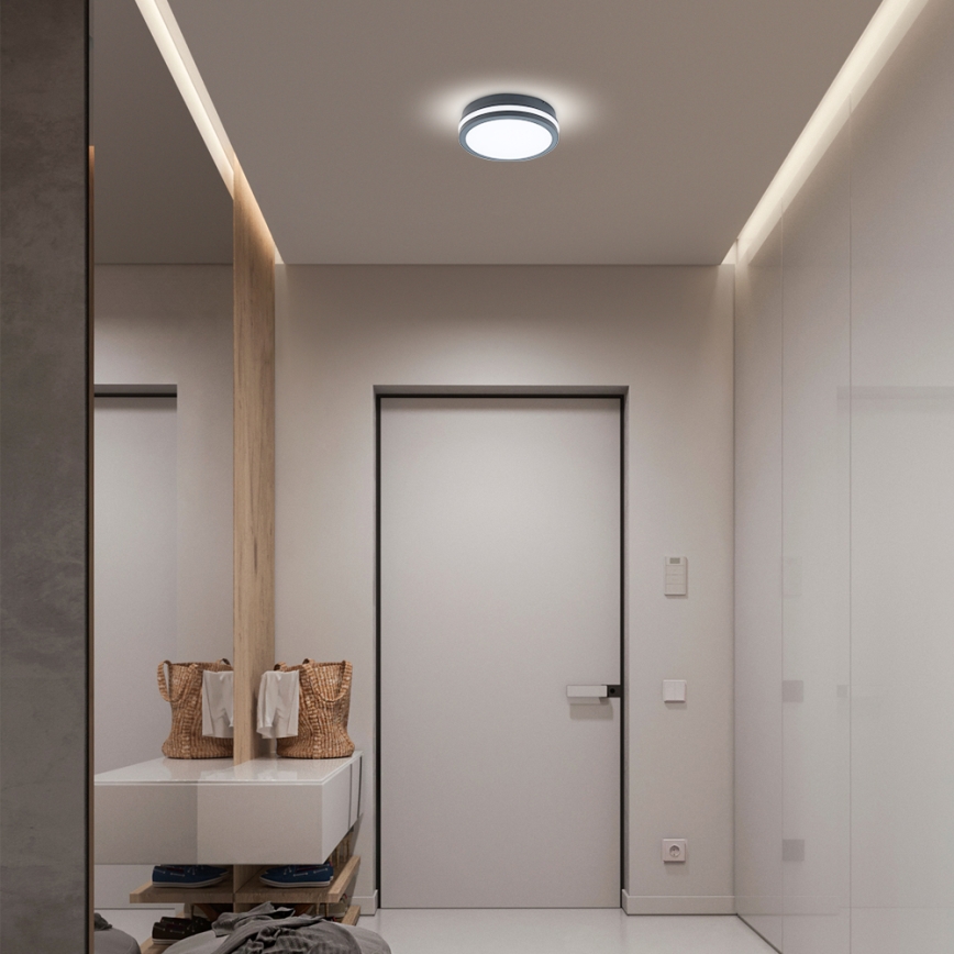 Brilagi - Luminaria LED exterior con sensor BENE LED/18W/230V, diámetro 22 cm, antracita, IP54