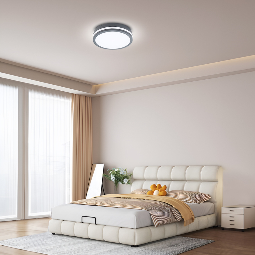 Brilagi - Luminaria LED exterior con sensor BENE LED/24W/230V diámetro 26 cm antracita IP54