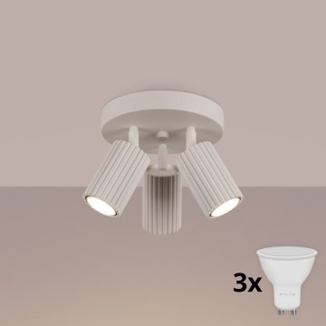 Brilagi - Luminaria LED de focos CRESTO 3xGU10/10W/230V color crema